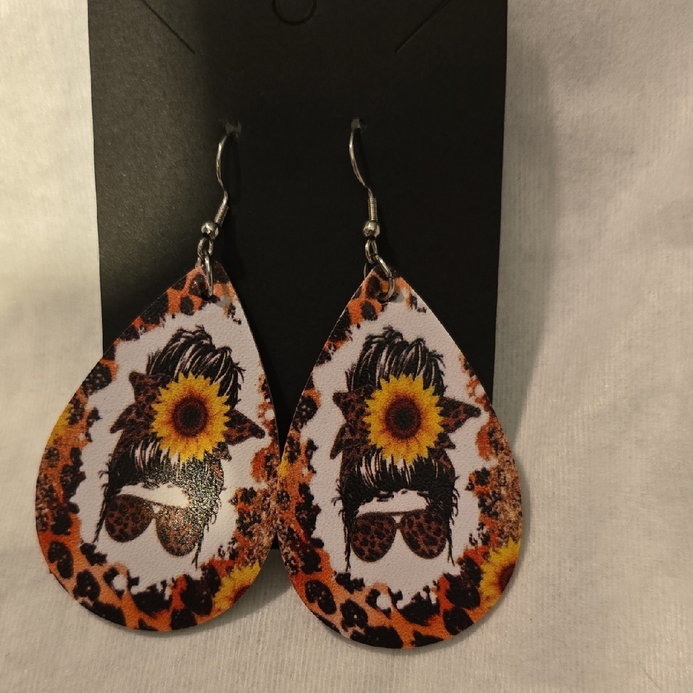 Sunflower Teardrop Earrings